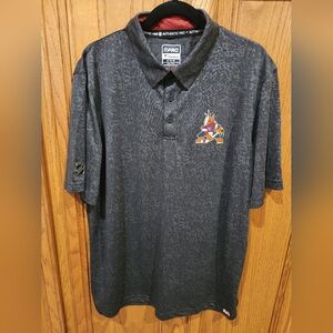Arizona Coyotes Fanatics Authentic Pro Short Sleeve Gray Polo Shirt Size L/XL